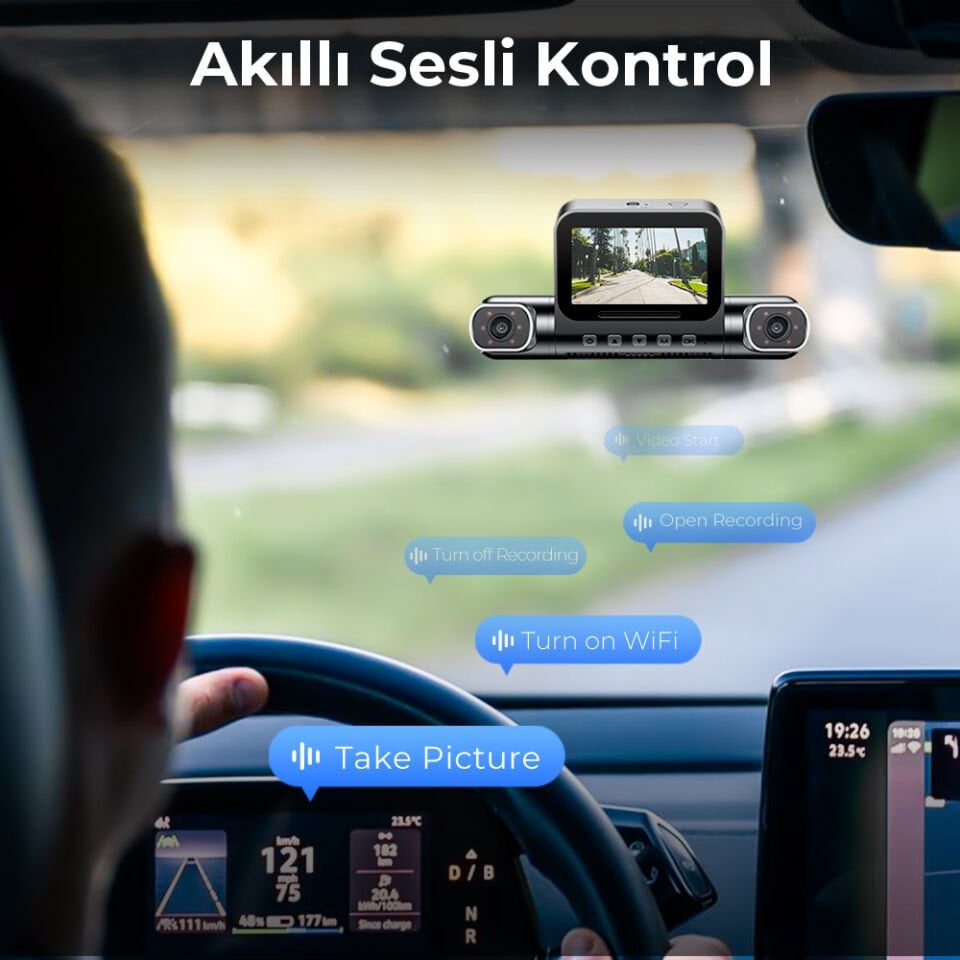 AZDOME M660 4 KAMERALI 4K ARAÇ KAMERASI - 64GB HAFIZA KARTI