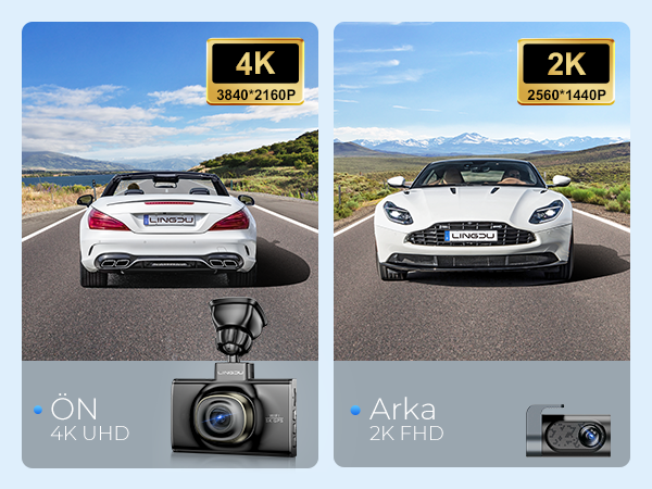 LINGDU LD02 2 KAMERALI 5K ARAÇ KAMERASI
