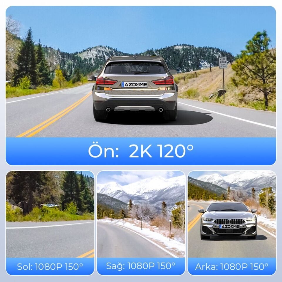 AZDOME M660 4 KAMERALI 4K ARAÇ KAMERASI - 128GB DAHİLİ HAFIZA