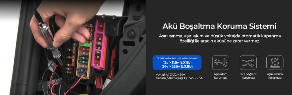 AZDOME HT03 HARDWIRE KİT SİGORTA BAĞLANTILI GÜÇ KABLOSU PARK KİTİ